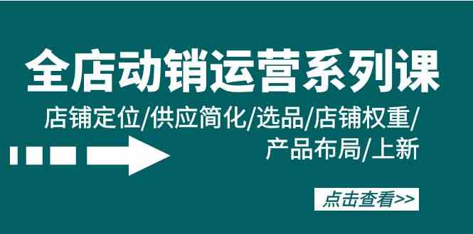 全店动销运营系列课：店铺定位/供应简化/选品/店铺权重/产品布局/上新-优知网