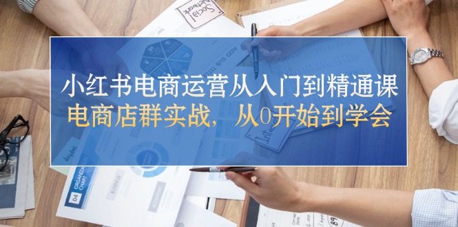 小红书电商运营从入门到精通课，电商店群实战，从0开始到学会-优知网