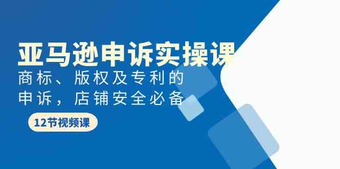 亚马逊申诉实战课，​商标、版权及专利的申诉，店铺安全必备-优知网