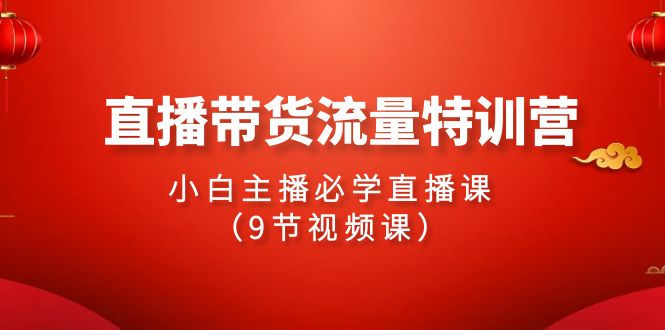 2024直播带货流量特训营，小白主播必学直播课（9节视频课）-优知网