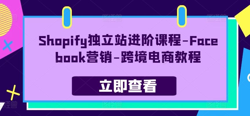 Shopify独立站进阶课程-Facebook营销-跨境电商教程-优知网