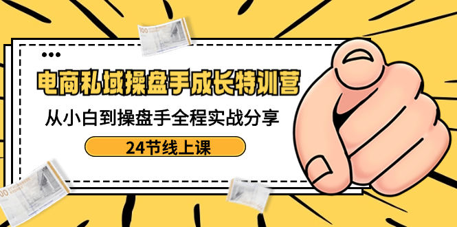 电商私域-操盘手成长特训营：从小白到操盘手全程实战分享-24节线上课-优知网