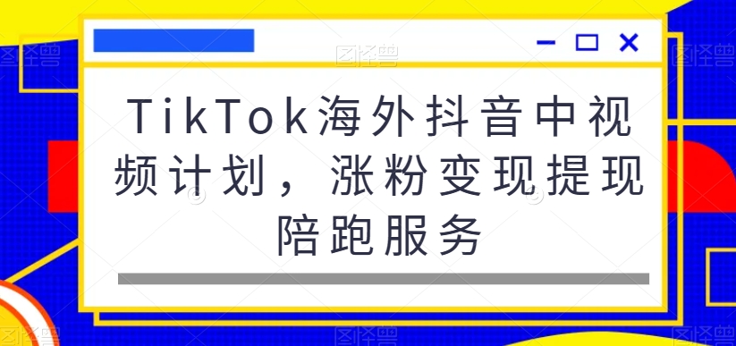 TikTok海外抖音中视频计划，涨粉变现提现陪跑服务-优知网