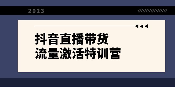 抖音直播带货-流量激活特训营，入行新手小白主播必学-优知网