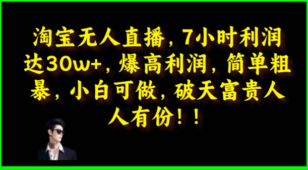 淘宝网无人直播，绝对高盈利，简单直接，小白可做-优知网