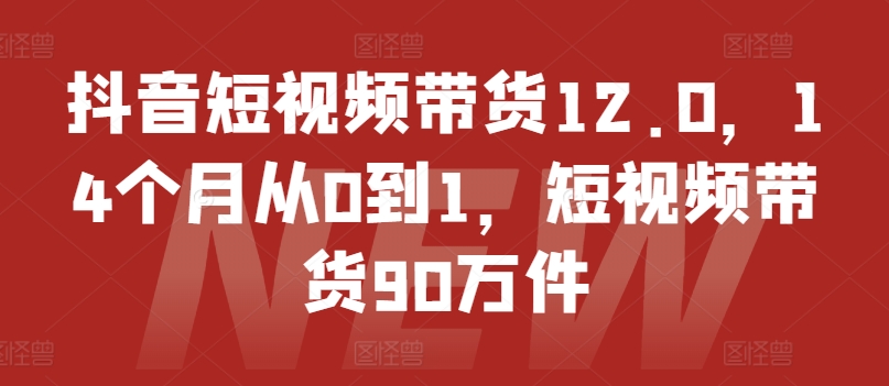 抖音小视频卖货12.0，14个月从0到1，短视频卖货90千件-优知网