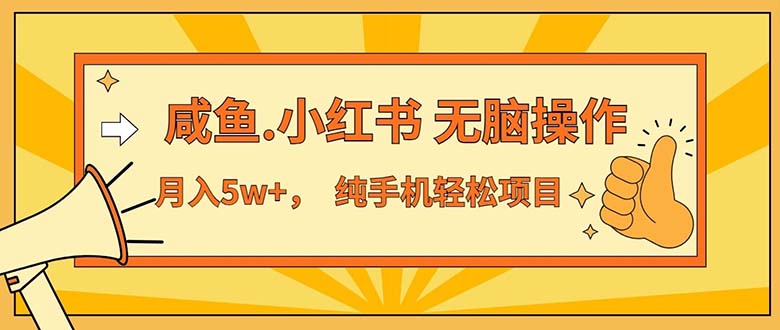 2024最赚钱的项目，咸鱼，小红书无脑操作，每单利润500+，轻松月入5万+…-优知网