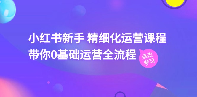 小红书新手精细化运营课程，带你0基础运营全流程-优知网