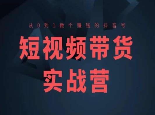 短视频卖货实战营(高级课)，从0到1做一个挣钱的抖音帐号-优知网