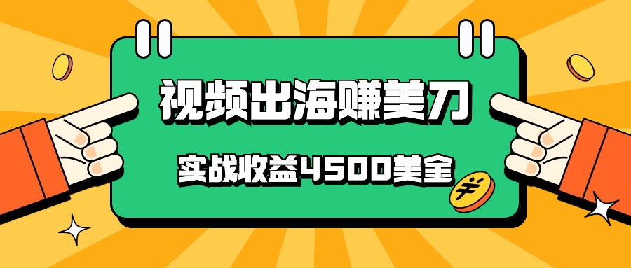 中国爆款短视频出航赚美金，实战演练盈利4500美元，大批量没脑子运送，无需经验直接上手-优知网