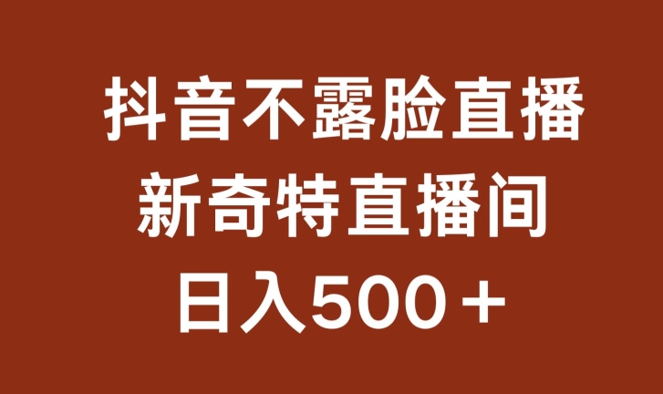 不露脸挂机直播，新奇特直播间，日入500+【揭秘】-优知网