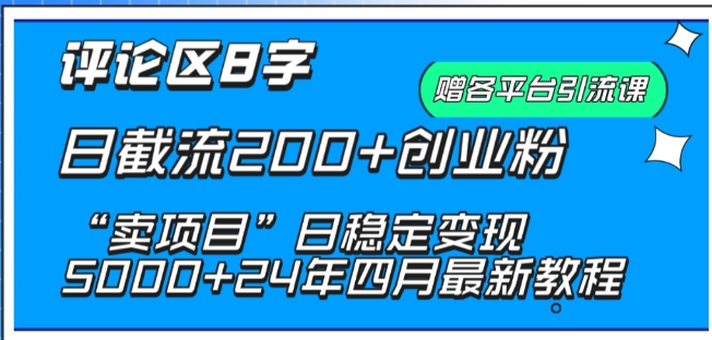 抖音评论区8字日截流200+创业粉 “卖项目”日稳定变现5000+【揭秘】-优知网