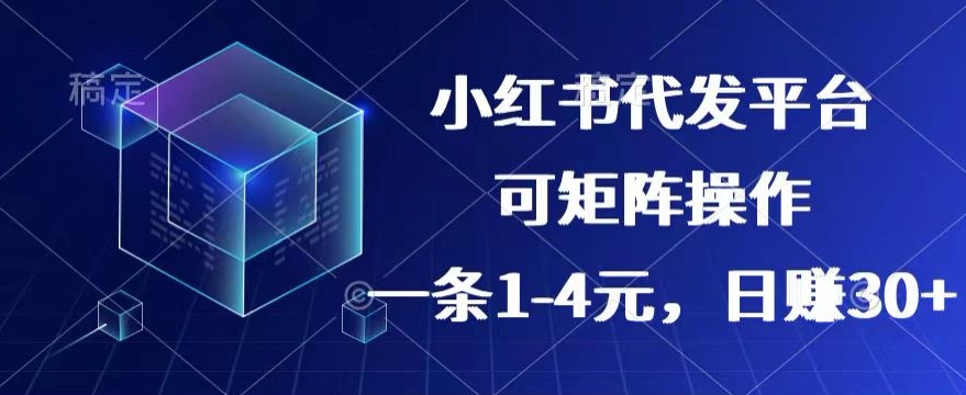 【小红书的 抖音视频】代发平台，一条1~4元，日赚30 的可靠小程序，可引流矩阵实际操作-优知网