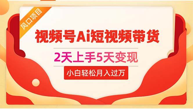 2天上手5天变现视频号Ai短视频带货0粉丝0基础小白轻松月入过万-优知网