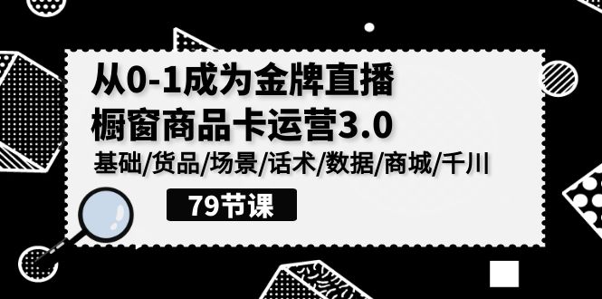 0-1变成王牌直播间-橱窗展示产品卡经营3.0，基本/货物/情景/销售话术/数据信息/商城系统/巨量千川-优知网