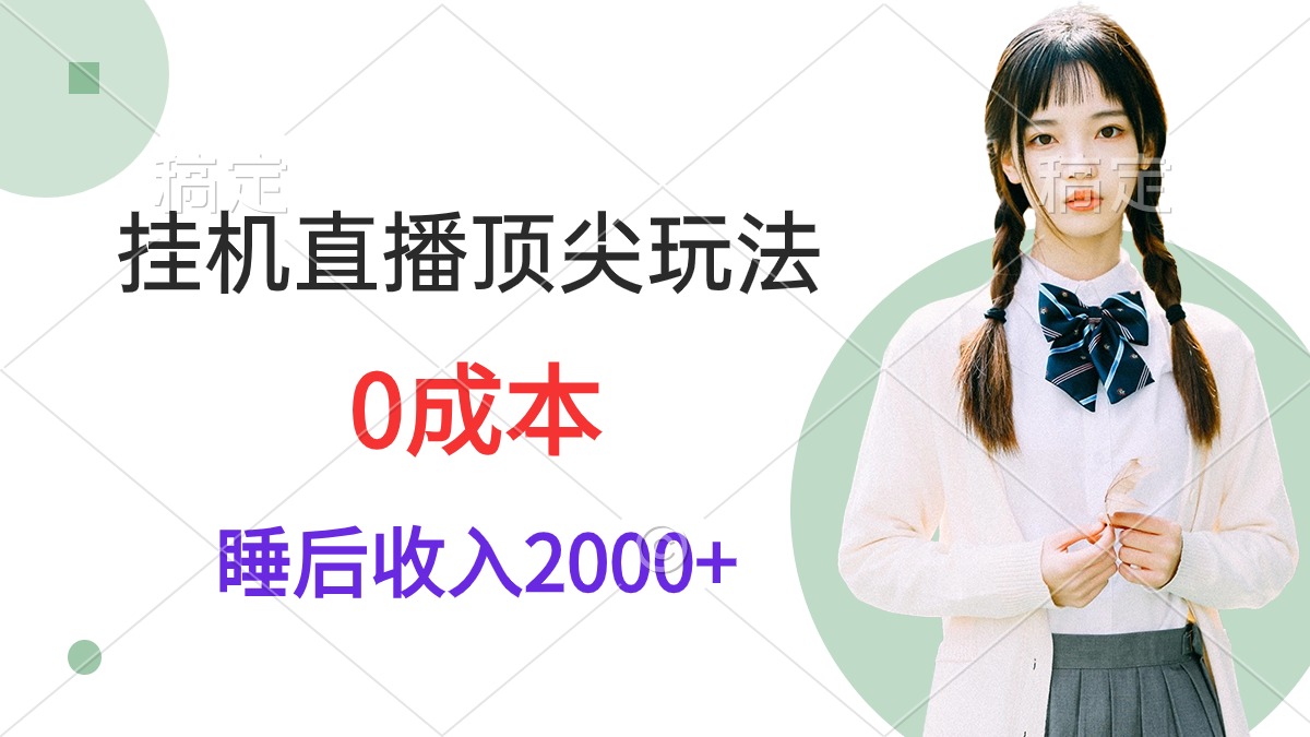 放置挂机直播间顶级游戏玩法，睡后日收益2000 、0成本费，在线视频教学-优知网