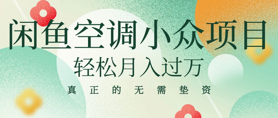 闲鱼卖空调小众项目 轻松月入过万 真正的无需垫资金-优知网