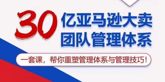 30亿 亚马逊平台 热销精英团队管理模式，一套课，替你重构管理模式与管理技能-优知网