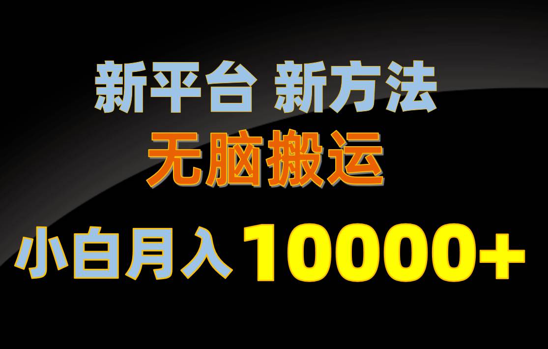 新平台新方法，无脑搬运，月赚10000+，小白轻松上手不动脑-优知网