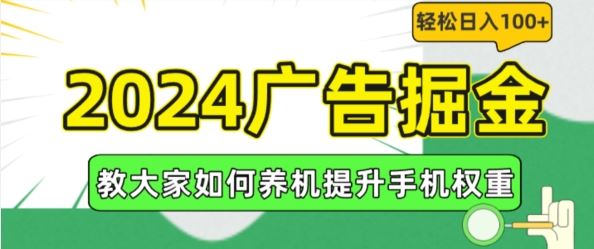 2024广告掘金，教大家如何养机提升手机权重，轻松日入100+【揭秘】-优知网