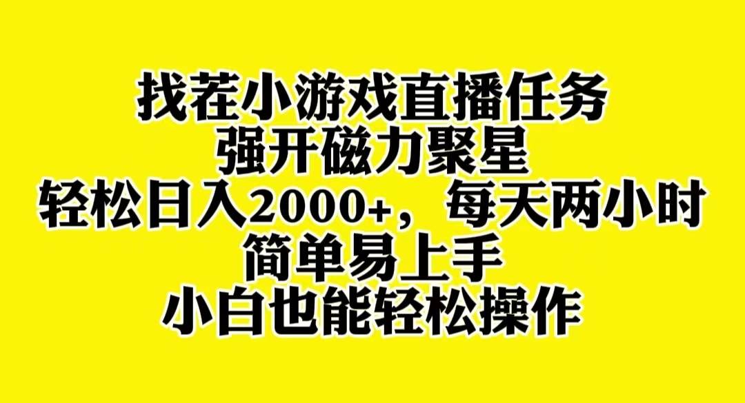 找茬小游戏直播，强开磁力聚星，轻松日入2000+，小白也能轻松上手-优知网