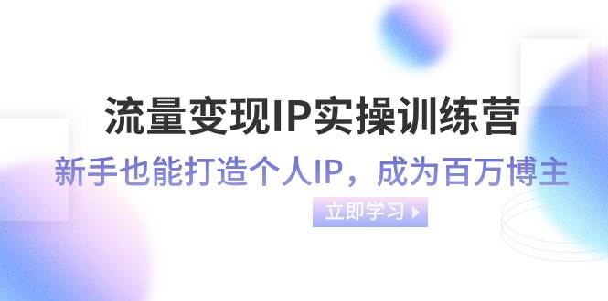 流量变现-IP实操训练营：新手也能打造个人IP，成为百万博主（46节课）-优知网