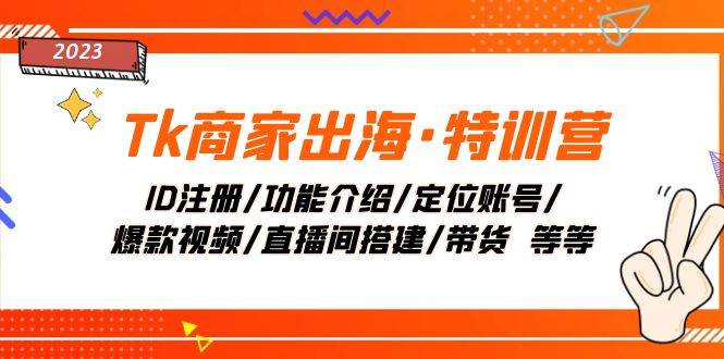 Tk商家出海·特训营：ID注册/功能介绍/定位账号/爆款视频/直播间搭建/带货-优知网