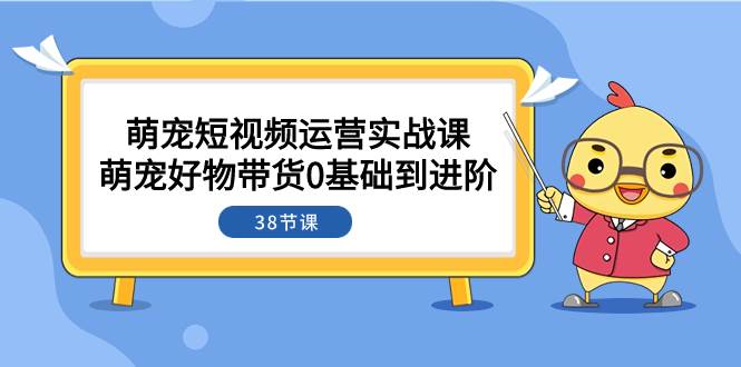 萌宠·短视频运营实战课：萌宠好物带货0基础到进阶（38节课）-优知网