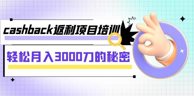 cashback返利项目培训：轻松月入3000刀的秘密（8节课）-优知网