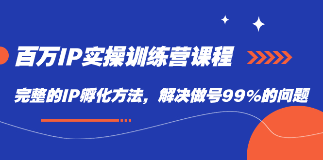 百万IP实战训练营课程，完整的IP孵化方法，解决做号99%的问题-优知网