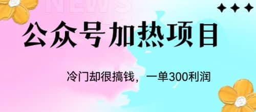 冷门公众号加热项目，一单利润300+-优知网