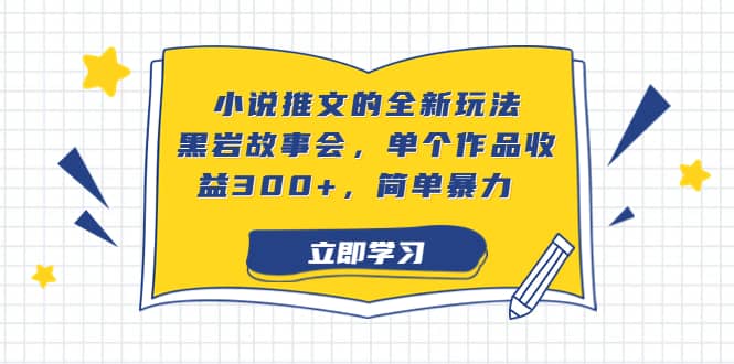 小说推文的全新玩法，黑岩故事会，单个作品收益300+，简单暴力-优知网