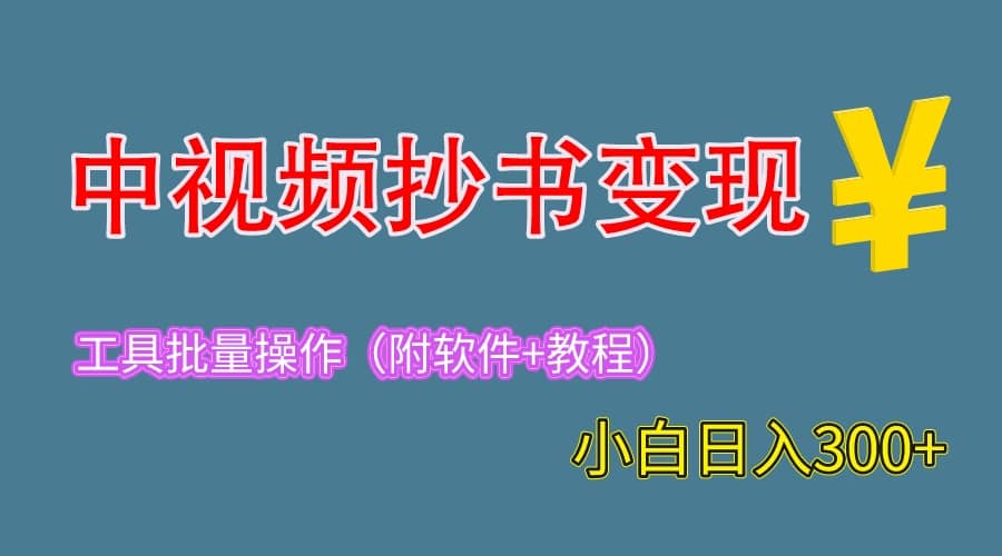 2023中视频抄书变现（附工具+教程），一天300+，特别适合新手操作的副业-优知网