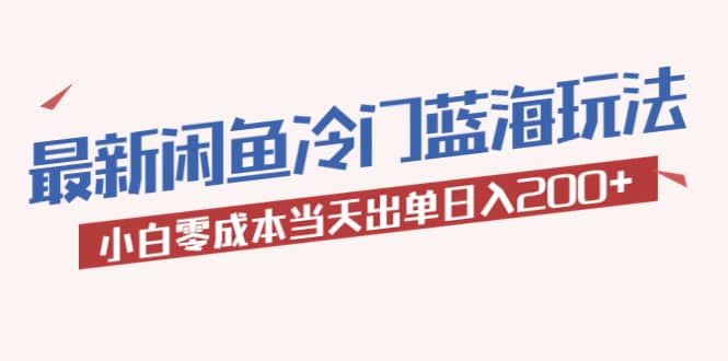 2023最新闲鱼冷门蓝海玩法，小白零成本当天出单日入200+-优知网