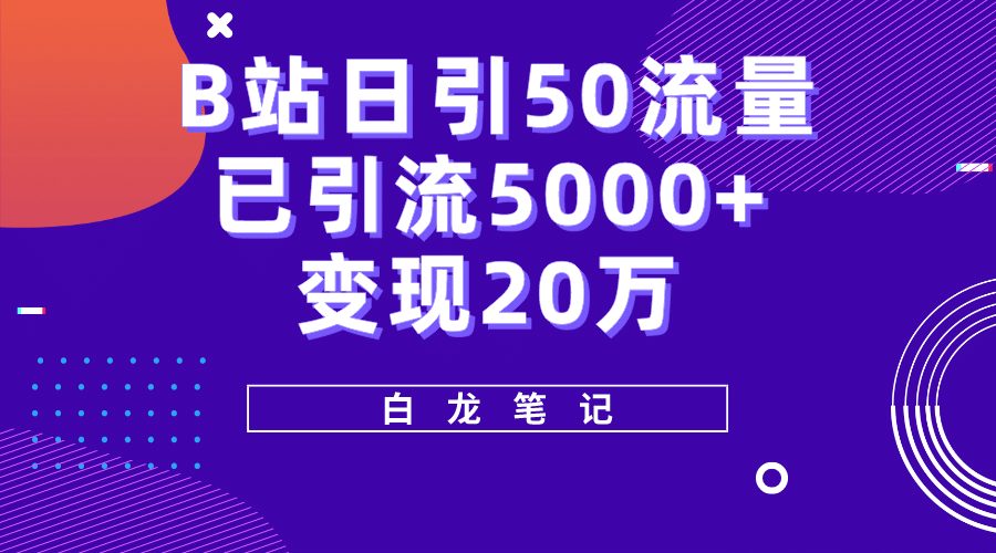 B站日引50+流量，实战已引流5000+变现20万，超级实操课程-优知网