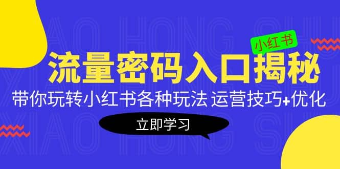 小红书流量密码入口揭秘：带你玩转小红书各种玩法 运营技巧+优化-优知网