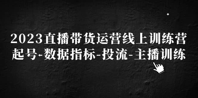 2023直播带货运营线上训练营，起号-数据指标-投流-主播训练-优知网