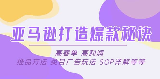 亚马逊打造爆款秘诀：高客单 高利润 推品方法 类目广告玩法 SOP详解等等-优知网