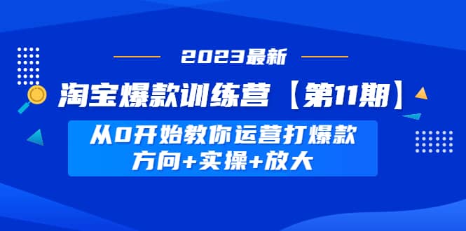 淘宝爆款训练营【第11期】 从0开始教你运营打爆款，方向+实操+放大-优知网