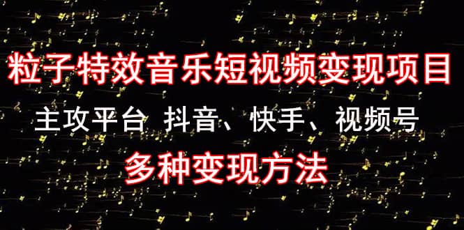 《粒子特效音乐短视频变现项目》主攻平台 抖音、快手、视频号 多种变现方法-优知网