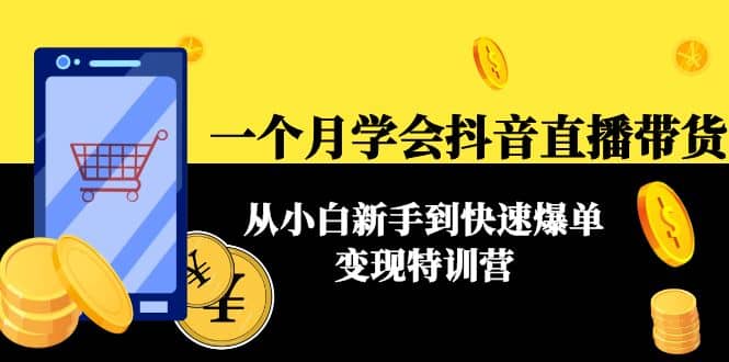 一个月学会抖音直播带货：从小白新手到快速爆单变现特训营(63节课)-优知网