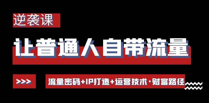 让普通人自带流量的逆袭课：流量密码+IP打造+运营技术·财富路径-优知网