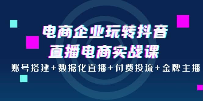 电商企业玩转抖音直播电商实战课：账号搭建+数据化直播+付费投流+金牌主播-优知网