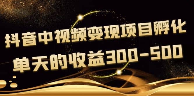 黄岛主《抖音中视频变现项目孵化》单天的收益300-500 操作简单粗暴-优知网