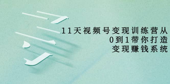 好望角·11天视频号变现训练营，从0到1打造变现赚钱系统（价值398）-优知网