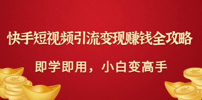 快手短视频引流变现赚钱全攻略：即学即用，小白变高手（价值980元）-优知网