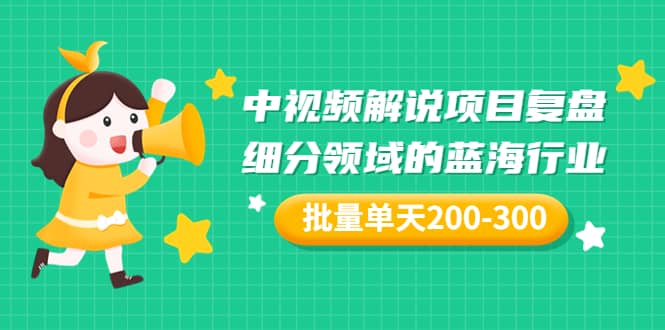 某付费文章：中视频解说项目复盘：细分领域的蓝海行业 批量单天200-300收益-优知网