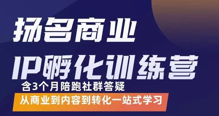 杨名商业IP孵化训练营，从商业到内容到转化一站式学 价值5980元-优知网