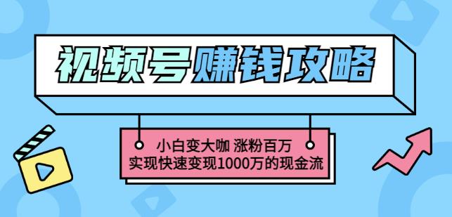 玩转微信视频号赚钱：小白变大咖涨粉百万实现快速变现1000万的现金流-优知网