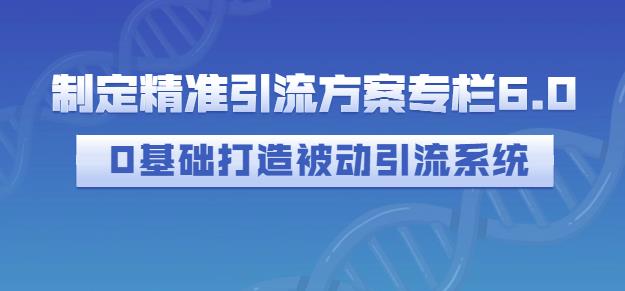 制定精准引流方案专栏6.0，0基础打造被动引流系统-优知网